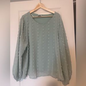 Arula pale green detail top, never worn, 1X